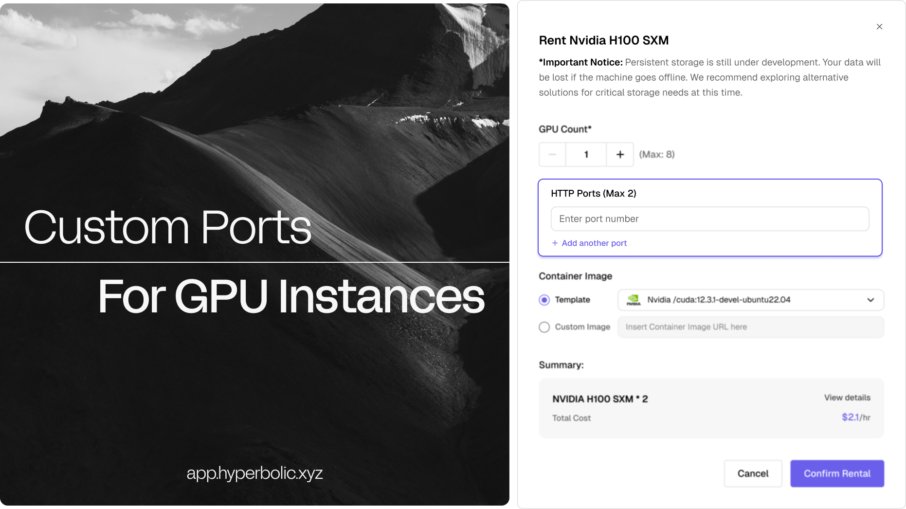 Custom Ports for GPU Instances